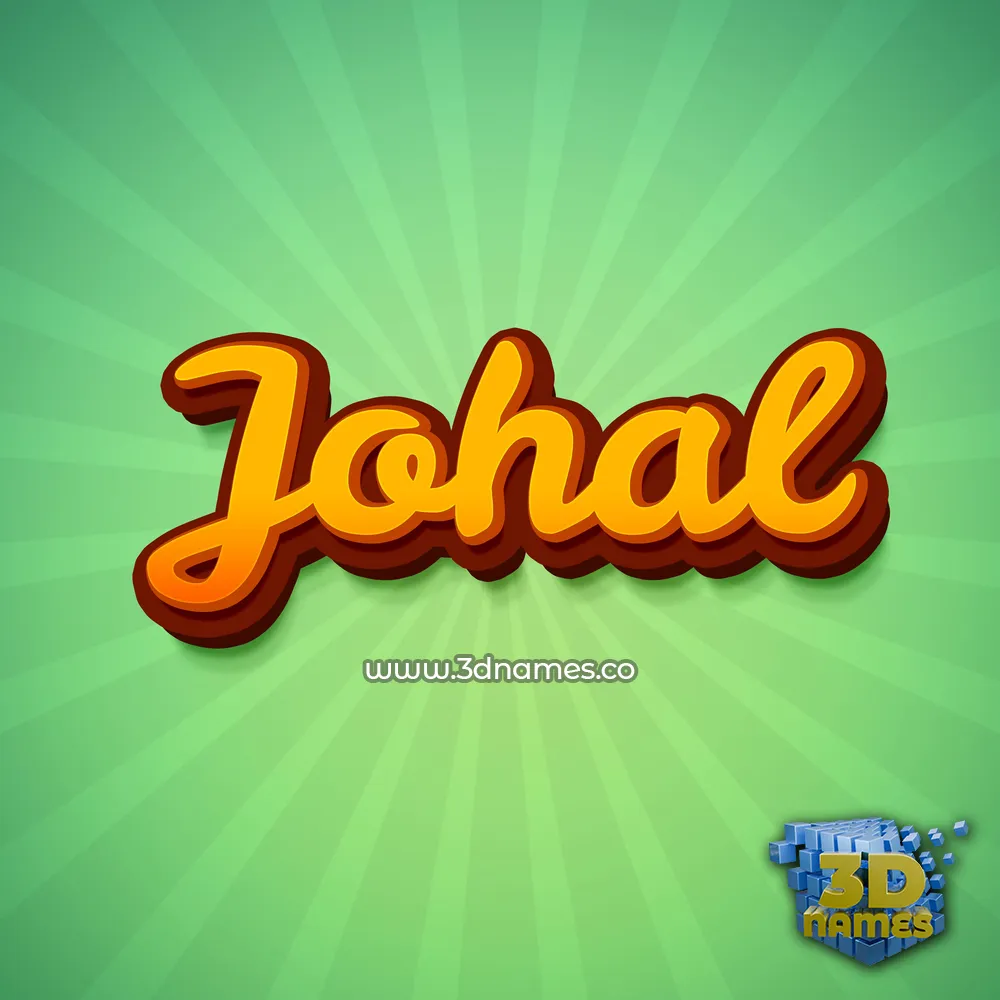 johal in Green Rays style - 3D name wallpaper