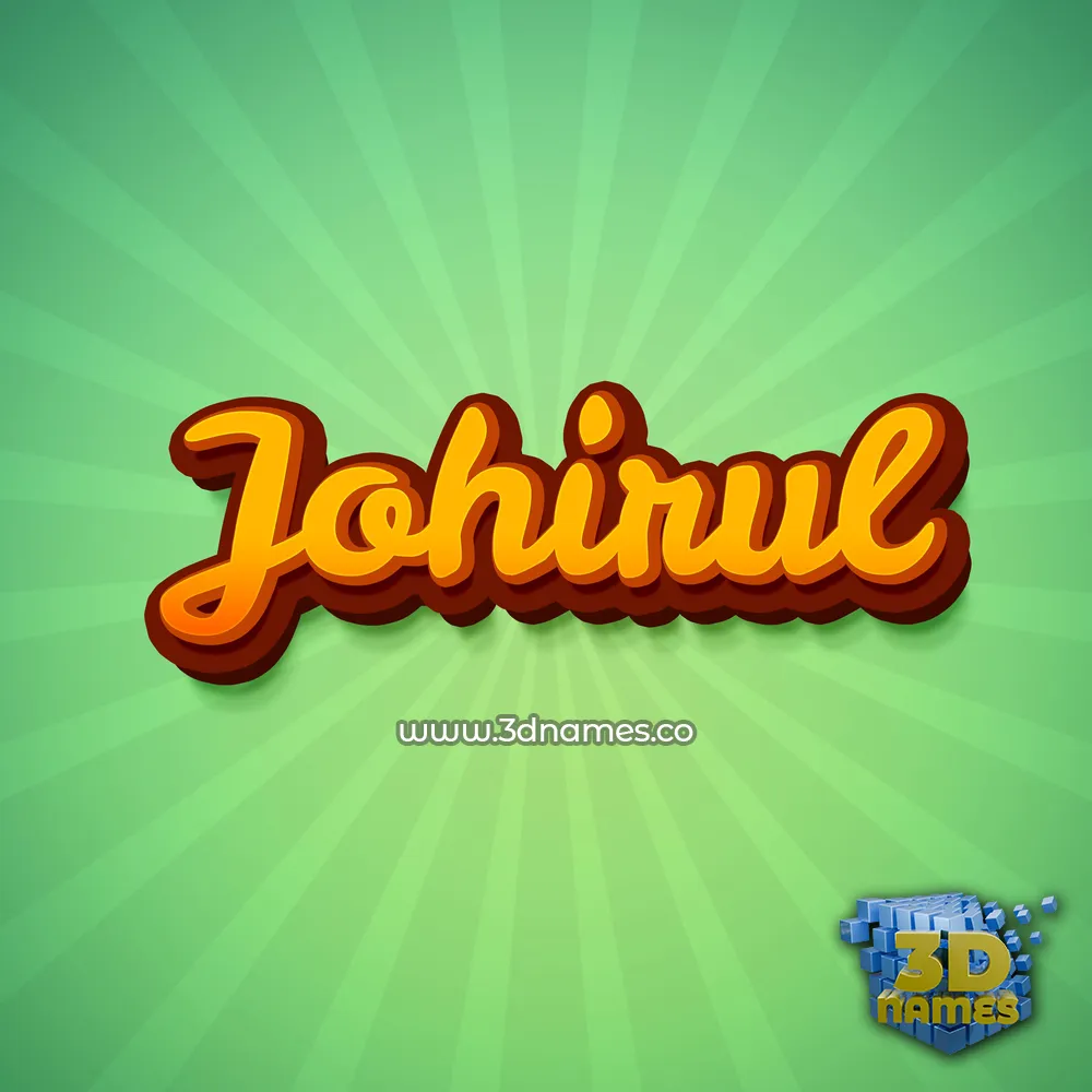 johirul in Green Rays style - 3D name wallpaper