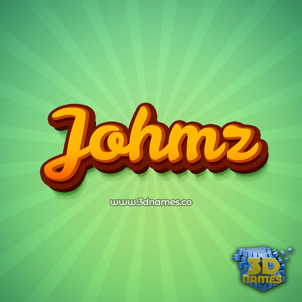 johmz in Green Rays style - 3D name wallpaper