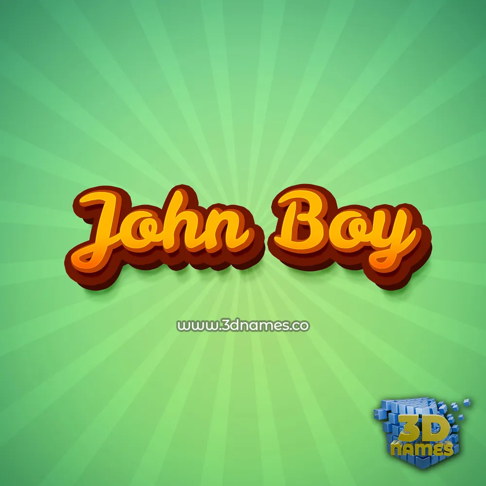 john boy in Green Rays style - 3D name wallpaper