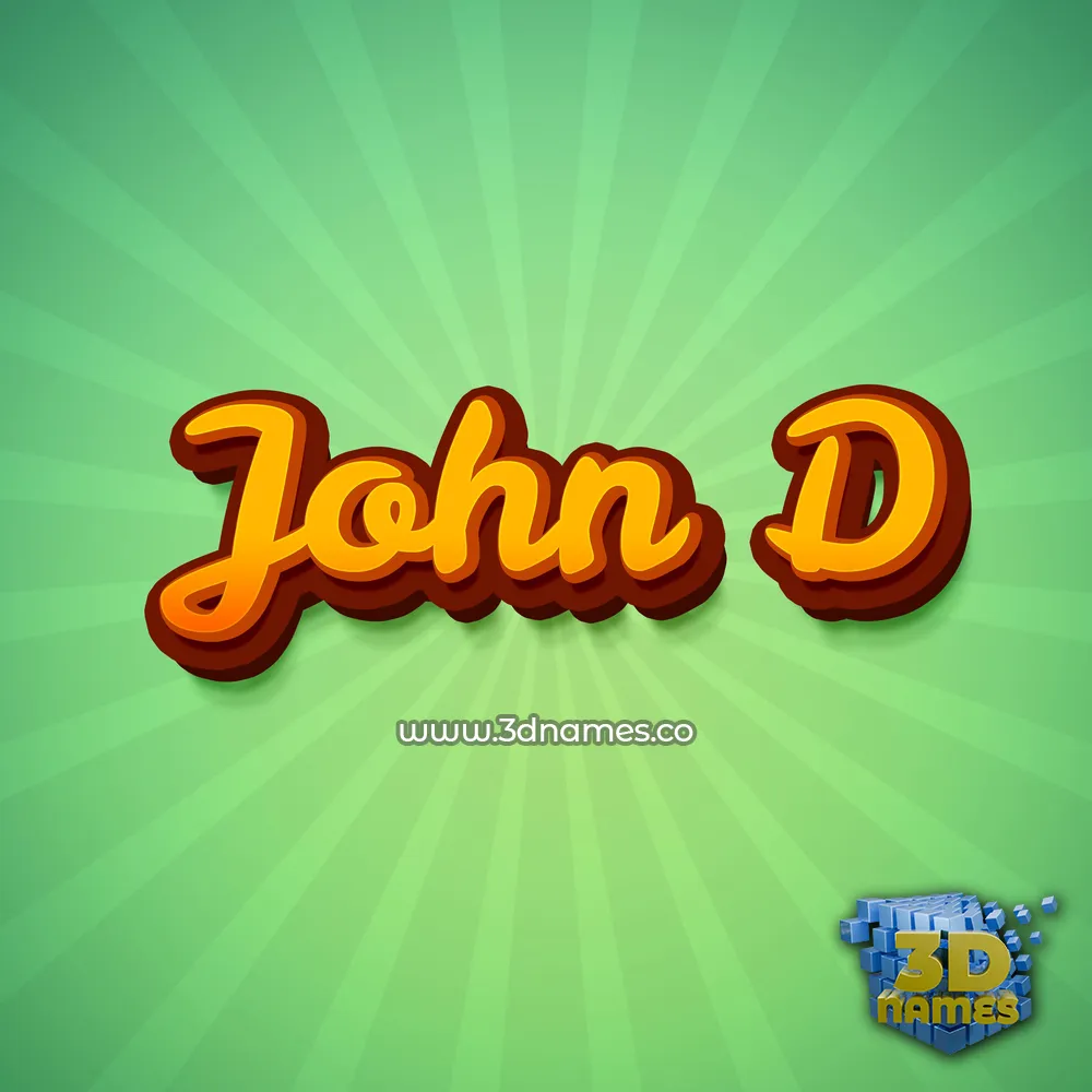 john d in Green Rays style - 3D name wallpaper