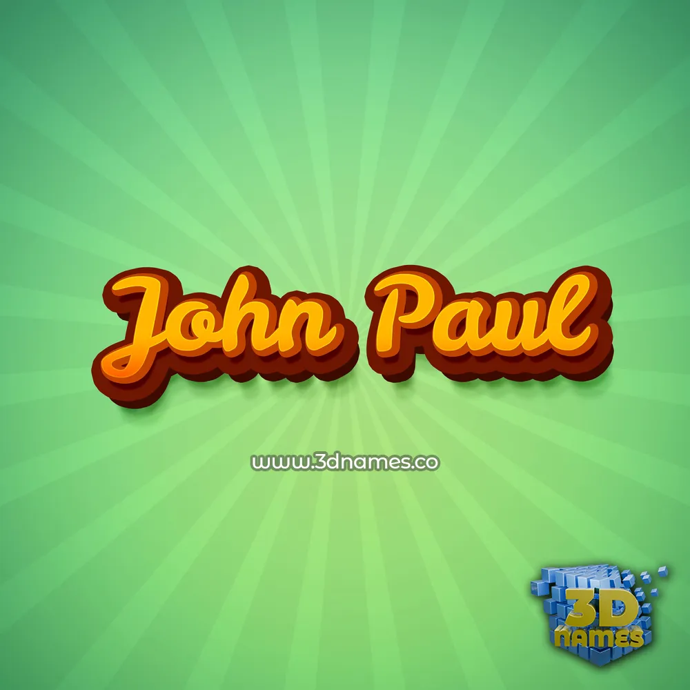 john paul in Green Rays style - 3D name wallpaper