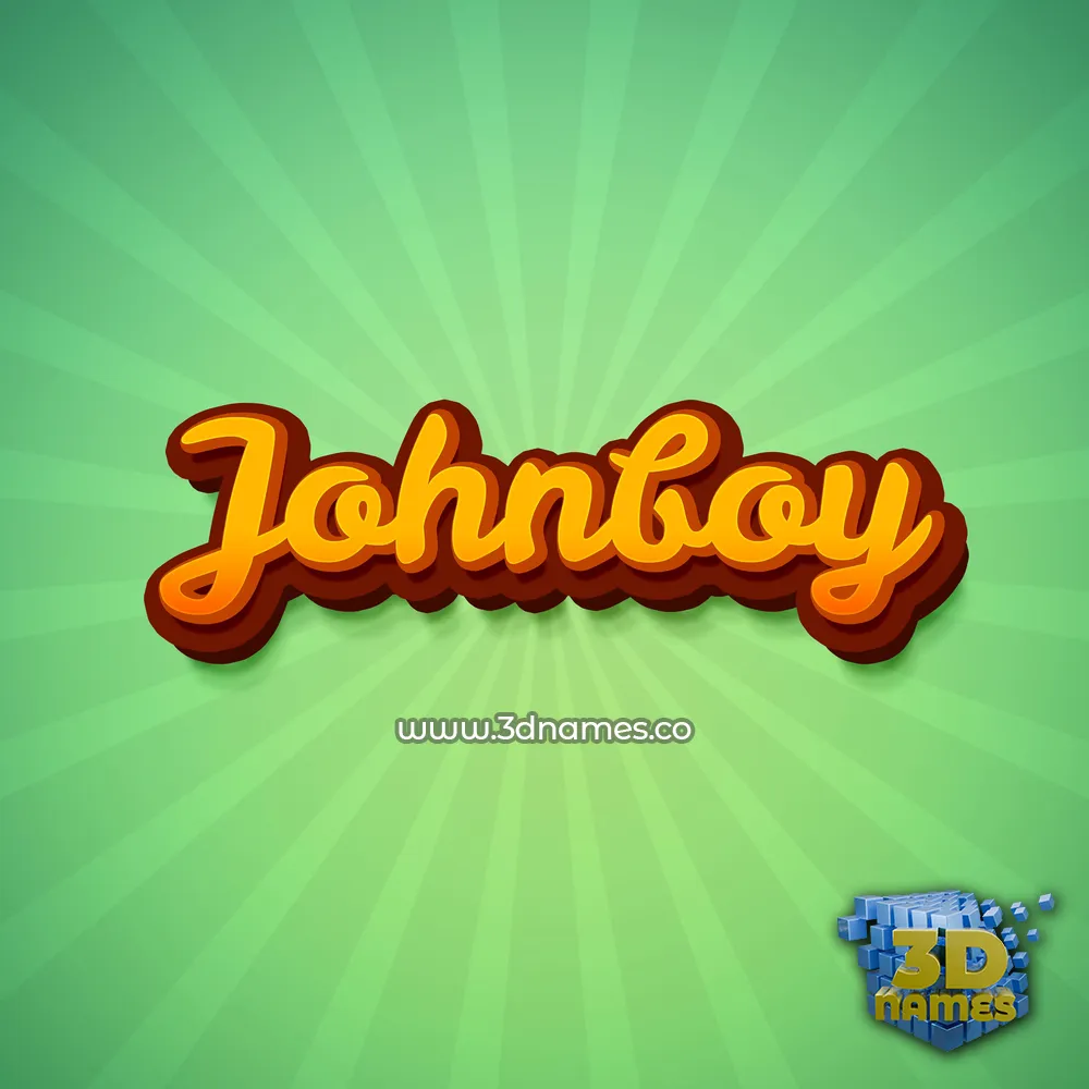 johnboy in Green Rays style - 3D name wallpaper