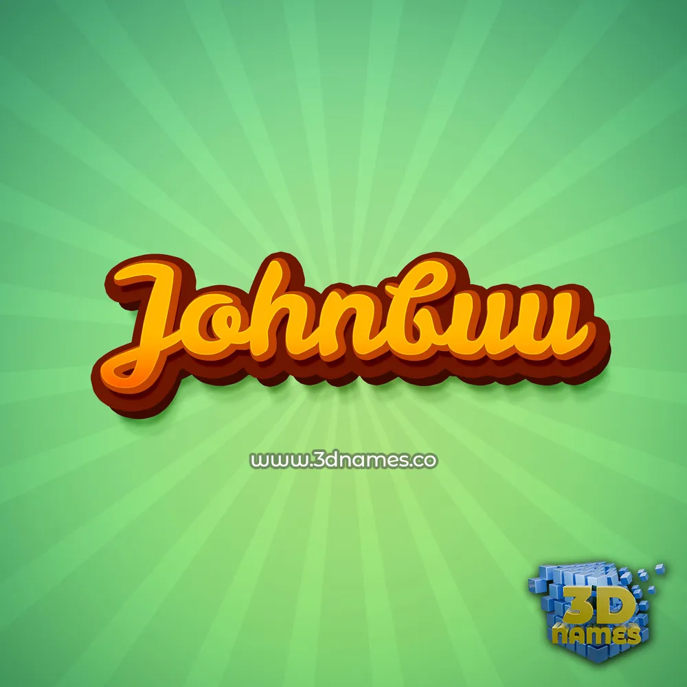 johnbuu in Green Rays style - 3D name wallpaper