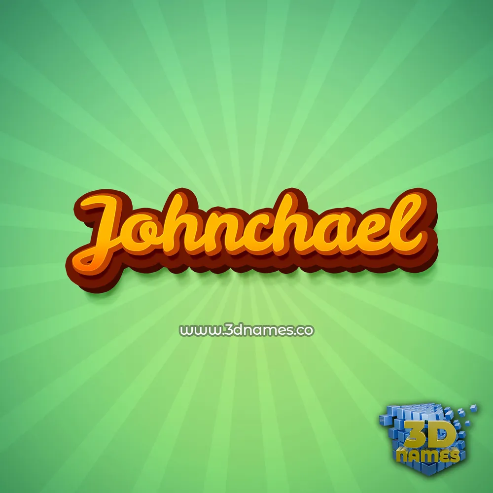 johnchael in Green Rays style - 3D name wallpaper