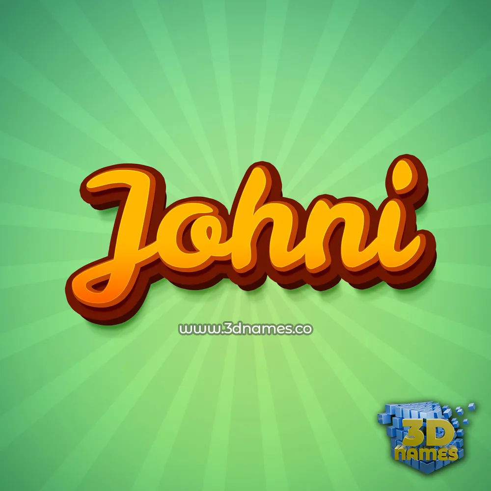johni in Green Rays style - 3D name wallpaper