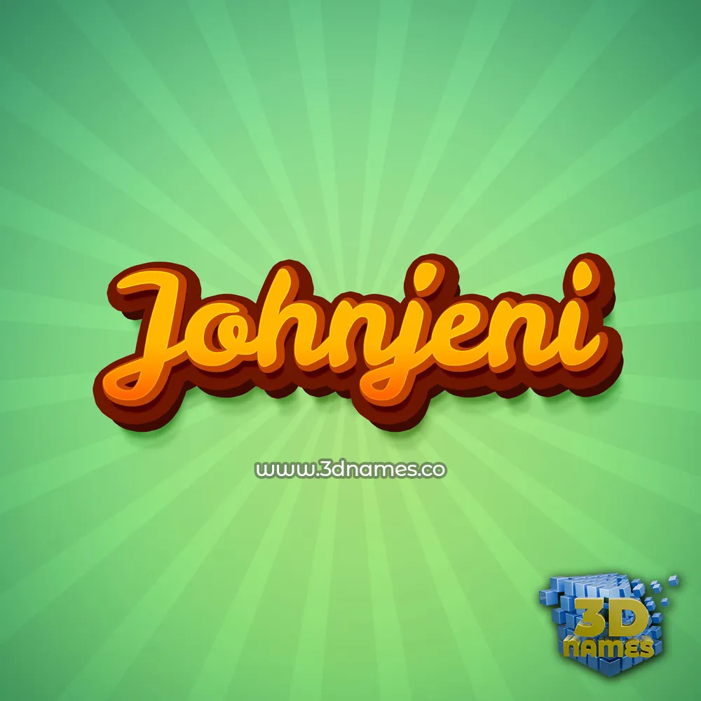 johnjeni in Green Rays style - 3D name wallpaper