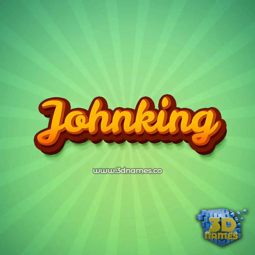 johnking in Green Rays style - 3D name wallpaper