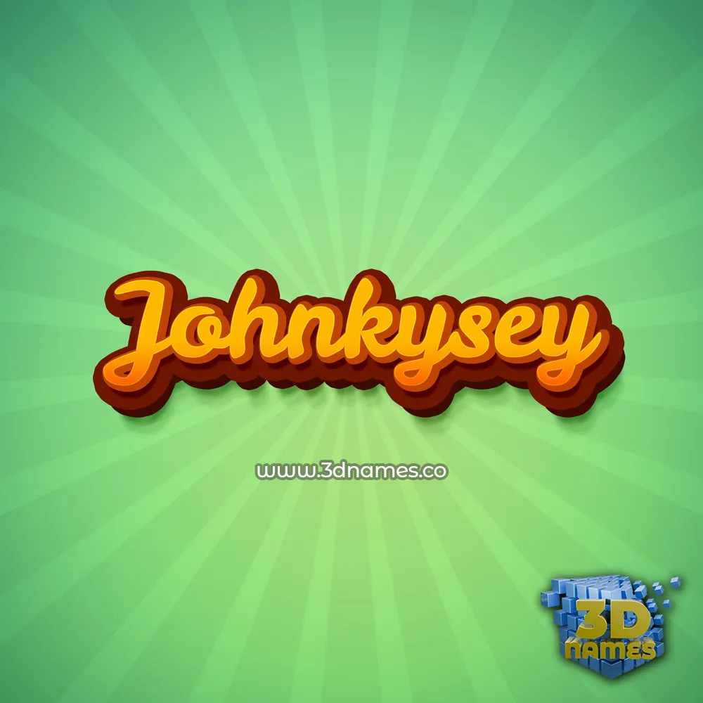 johnkysey in Green Rays style - 3D name wallpaper