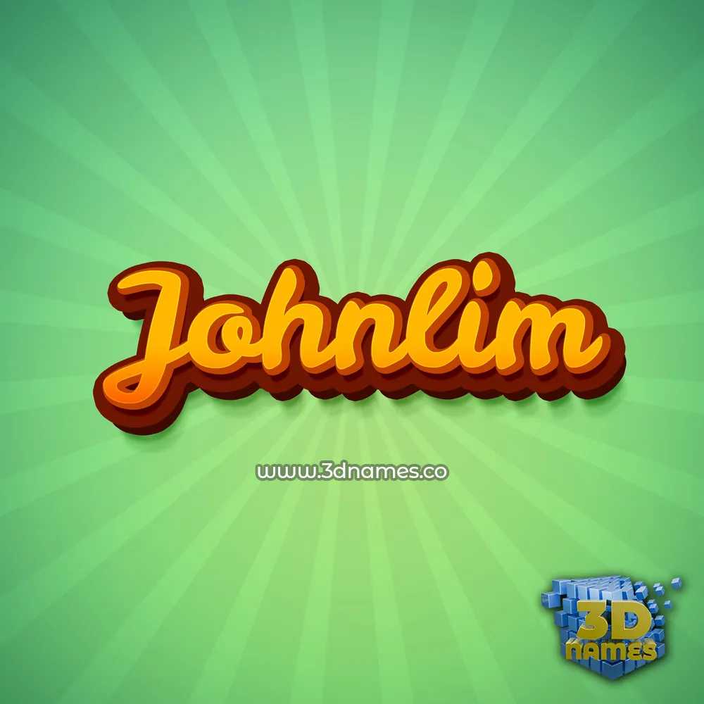 johnlim in Green Rays style - 3D name wallpaper