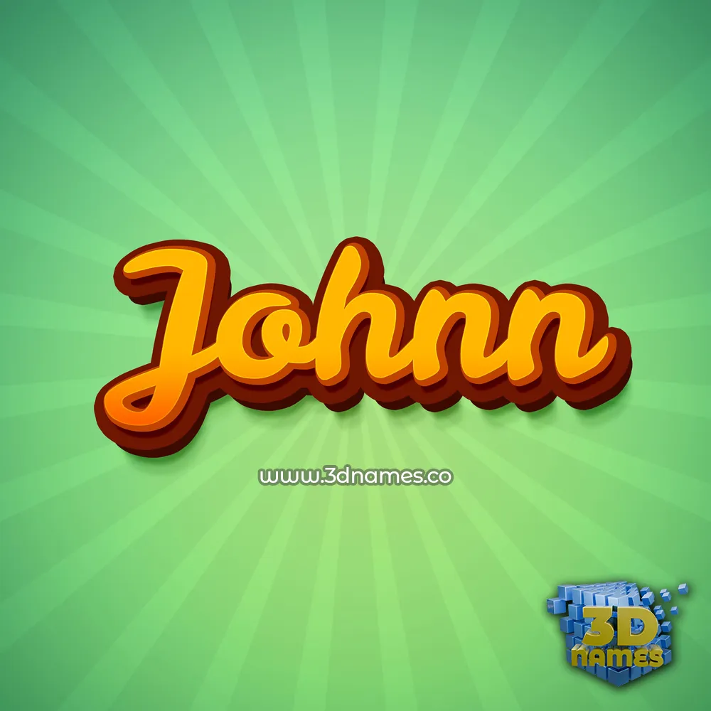 johnn in Green Rays style - 3D name wallpaper