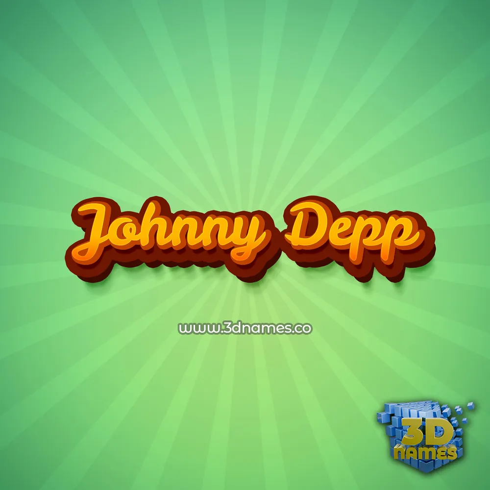 johnny depp in Green Rays style - 3D name wallpaper