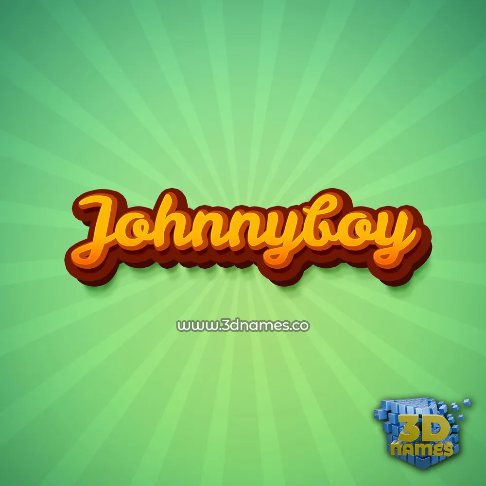 johnnyboy in Green Rays style - 3D name wallpaper