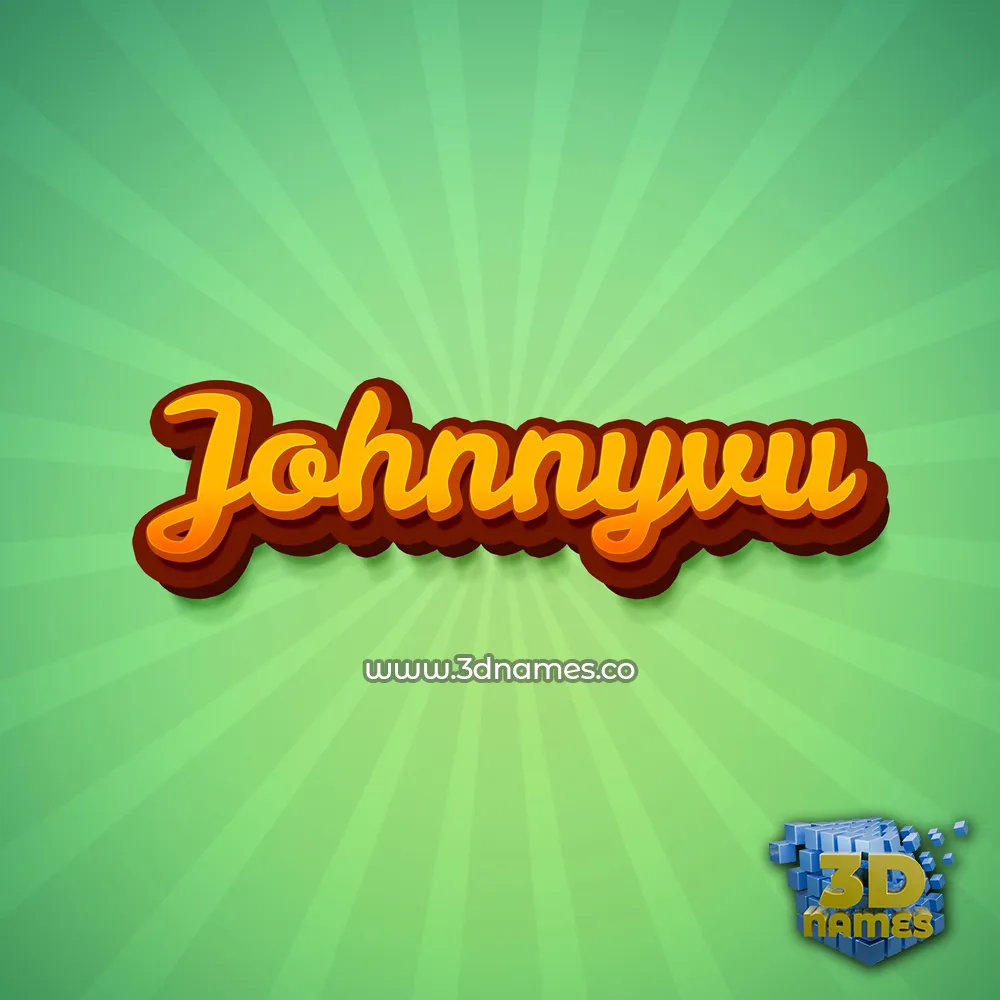 johnnyvu in Green Rays style - 3D name wallpaper