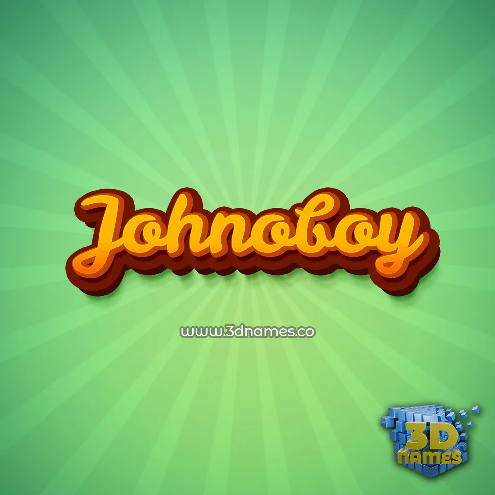 johnoboy in Green Rays style - 3D name wallpaper