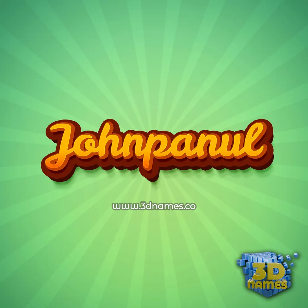 johnpanul in Green Rays style - 3D name wallpaper