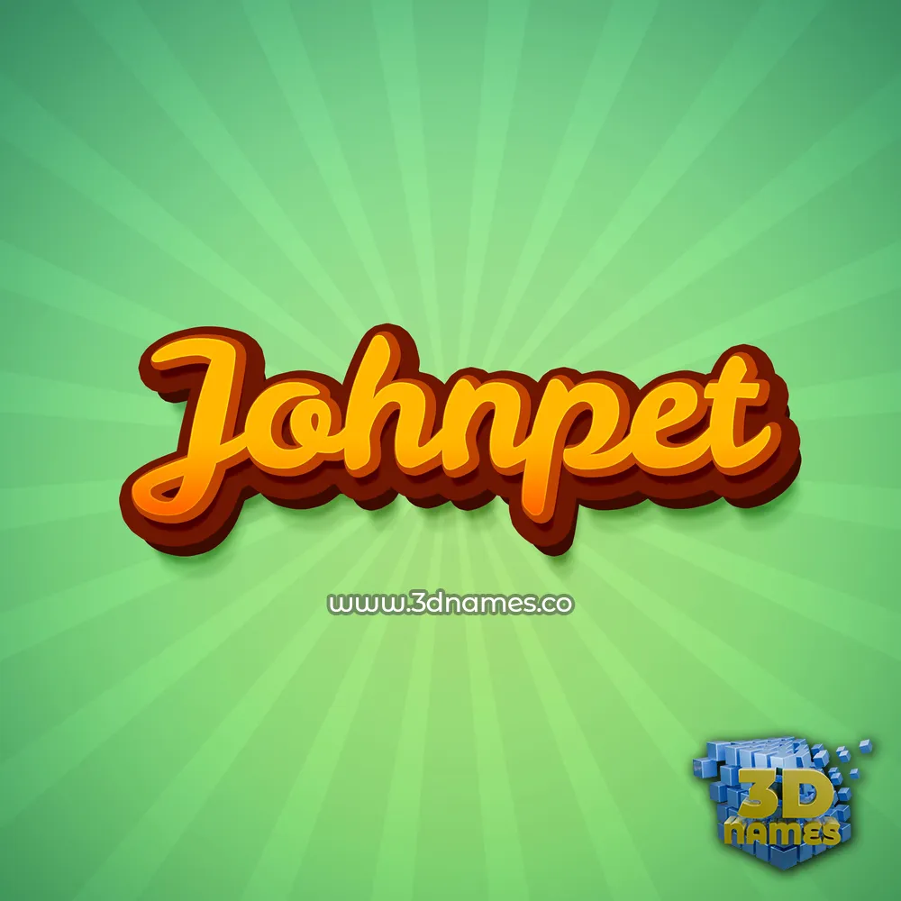 johnpet in Green Rays style - 3D name wallpaper