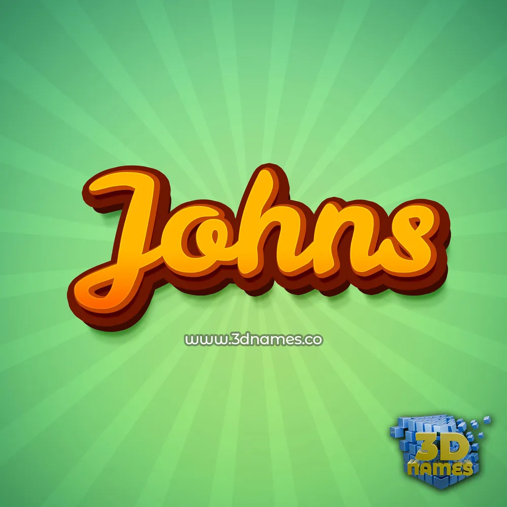 johns in Green Rays style - 3D name wallpaper