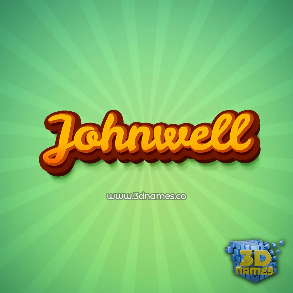 johnwell in Green Rays style - 3D name wallpaper