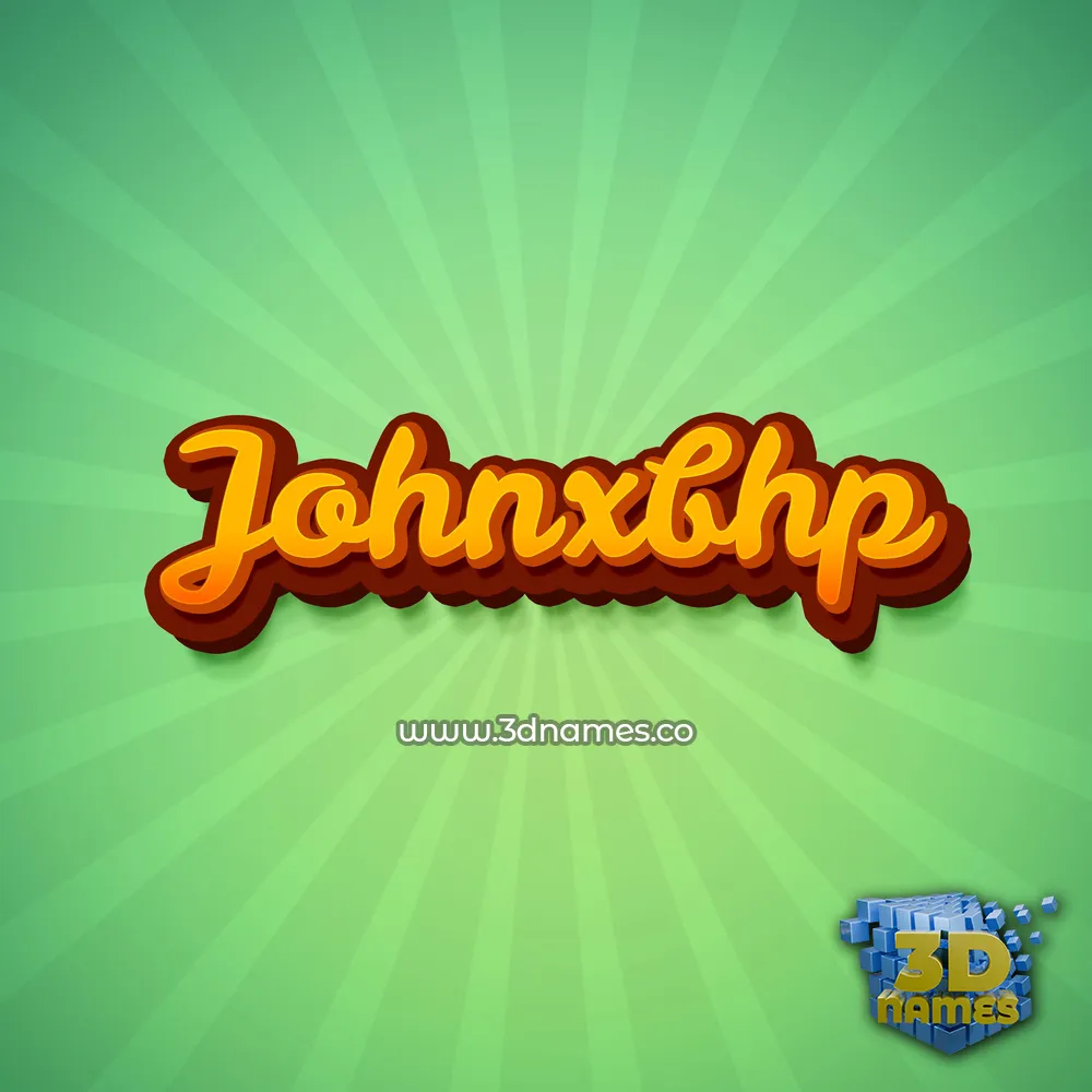 johnxbhp in Green Rays style - 3D name wallpaper