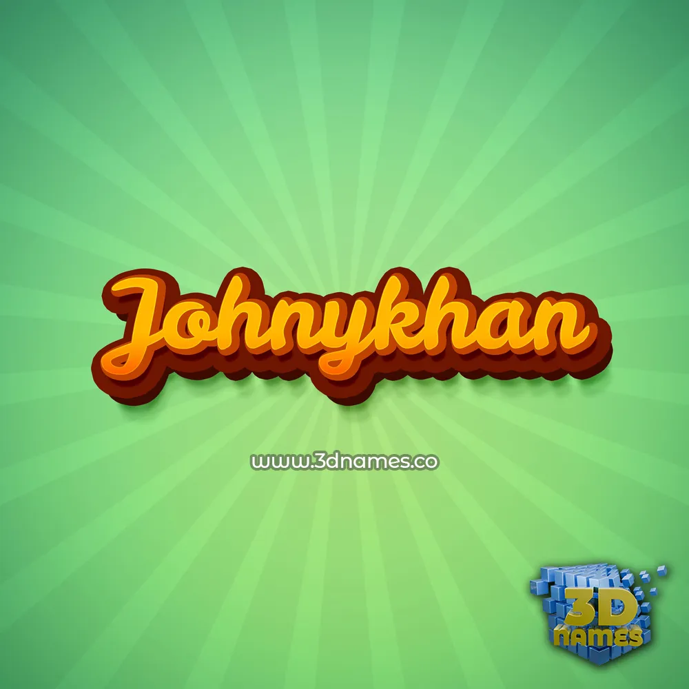 johnykhan in Green Rays style - 3D name wallpaper
