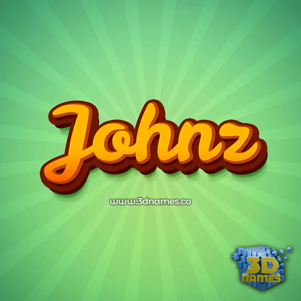 johnz in Green Rays style - 3D name wallpaper