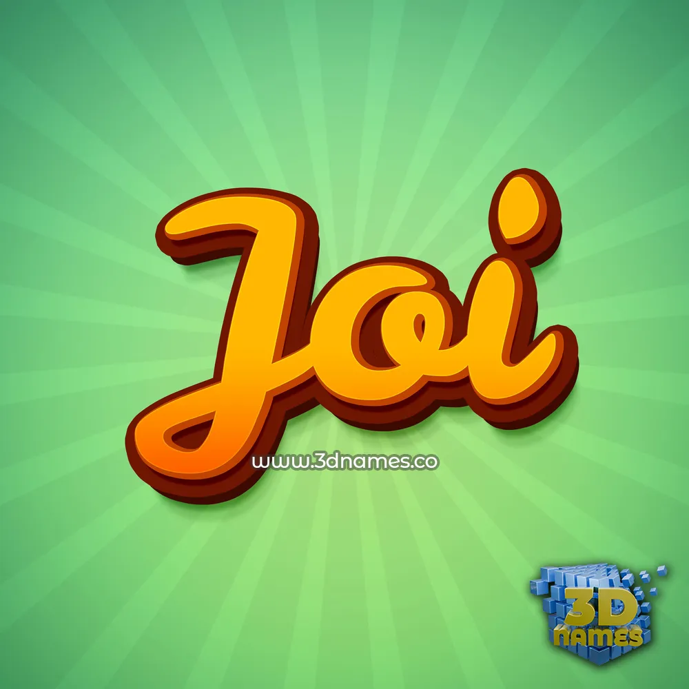 joi in Green Rays style - 3D name wallpaper
