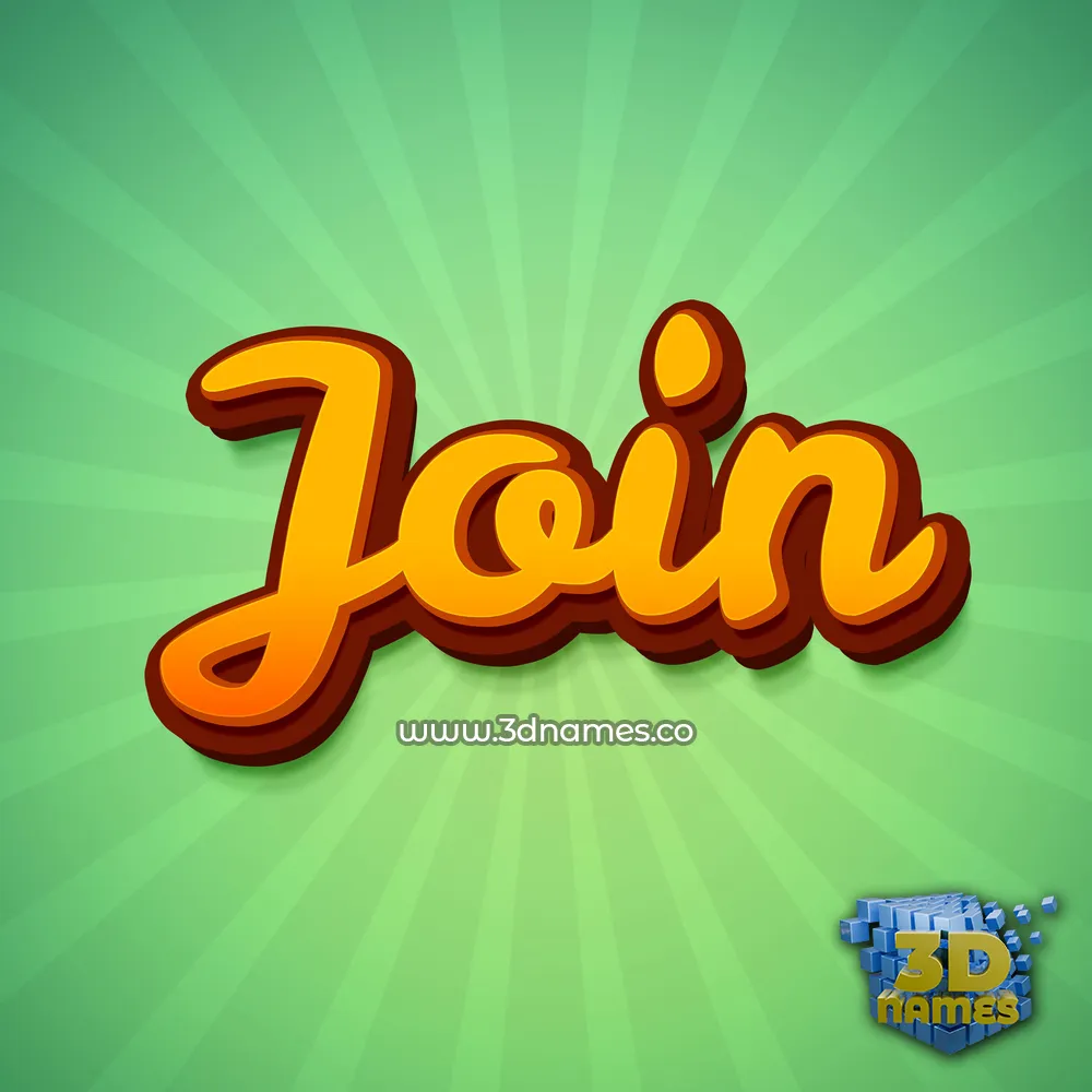 join in Green Rays style - 3D name wallpaper