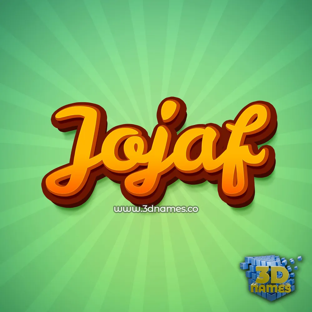 jojaf in Green Rays style - 3D name wallpaper