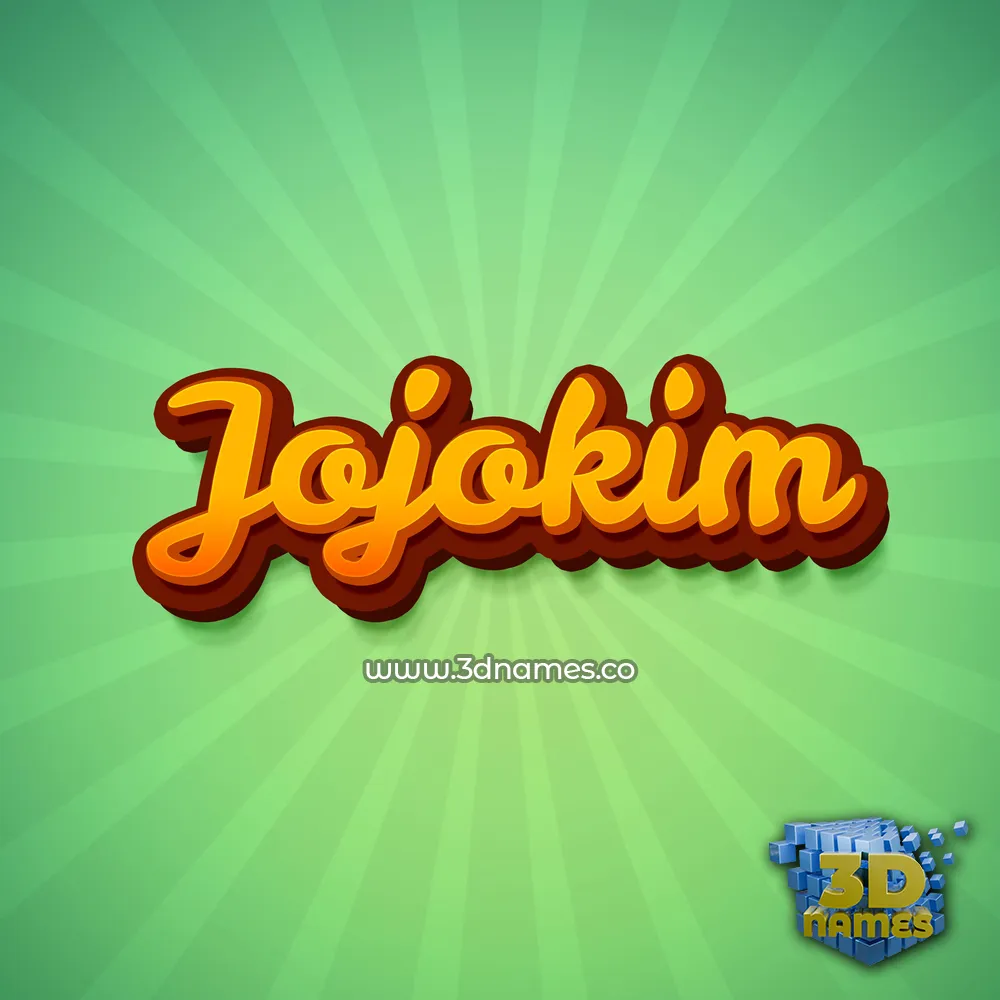 jojokim in Green Rays style - 3D name wallpaper