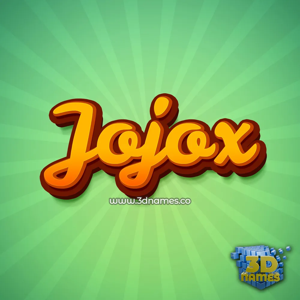 jojox in Green Rays style - 3D name wallpaper