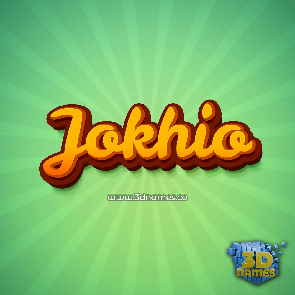 jokhio in Green Rays style - 3D name wallpaper