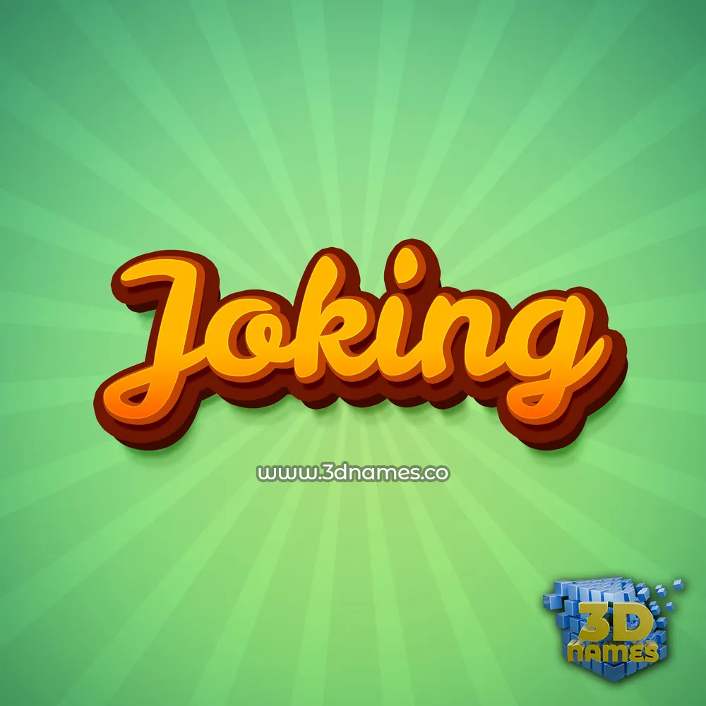joking in Green Rays style - 3D name wallpaper