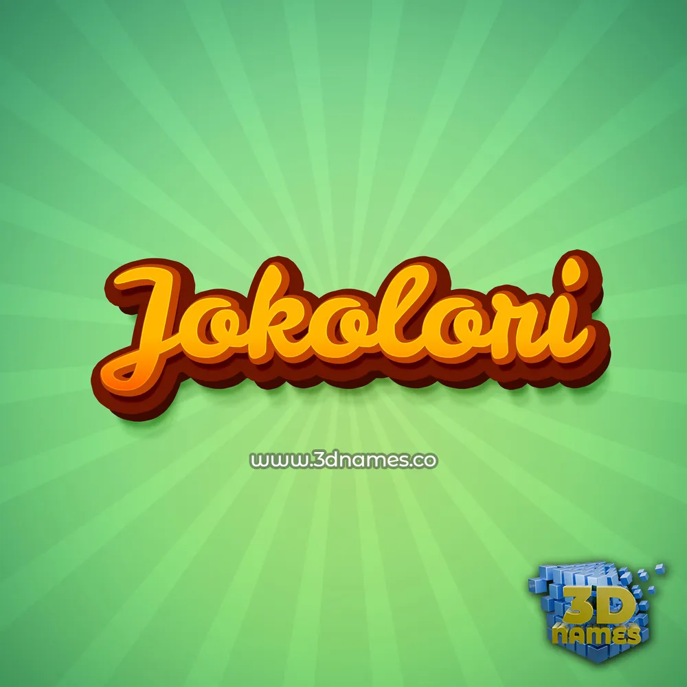 jokolori in Green Rays style - 3D name wallpaper