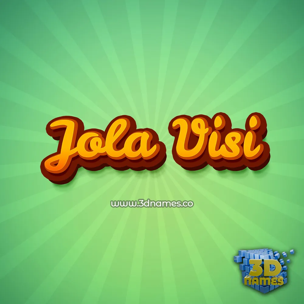 jola visi in Green Rays style - 3D name wallpaper