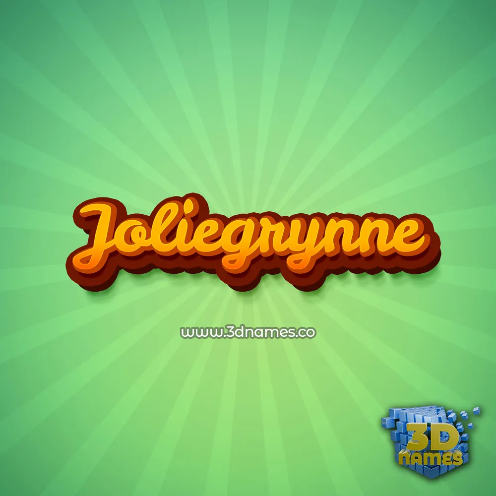joliegrynne in Green Rays style - 3D name wallpaper