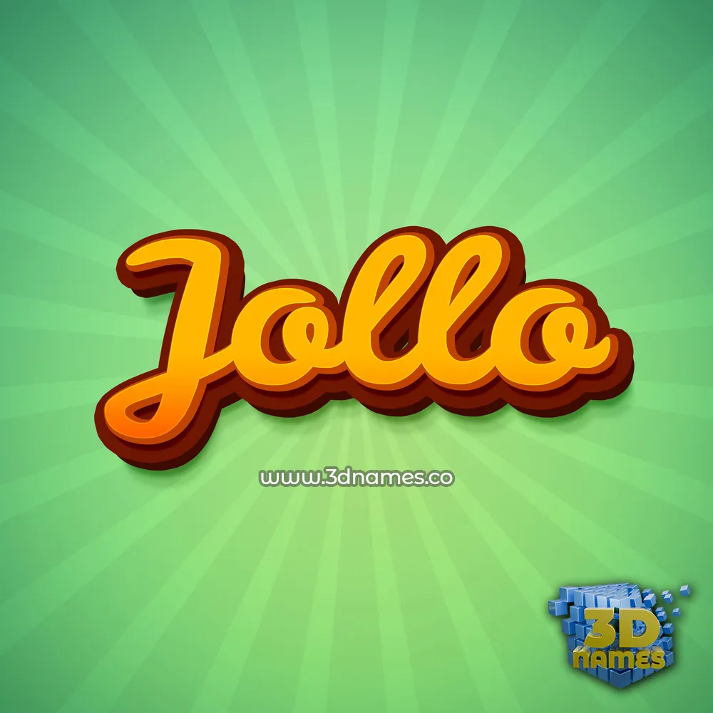 jollo in Green Rays style - 3D name wallpaper
