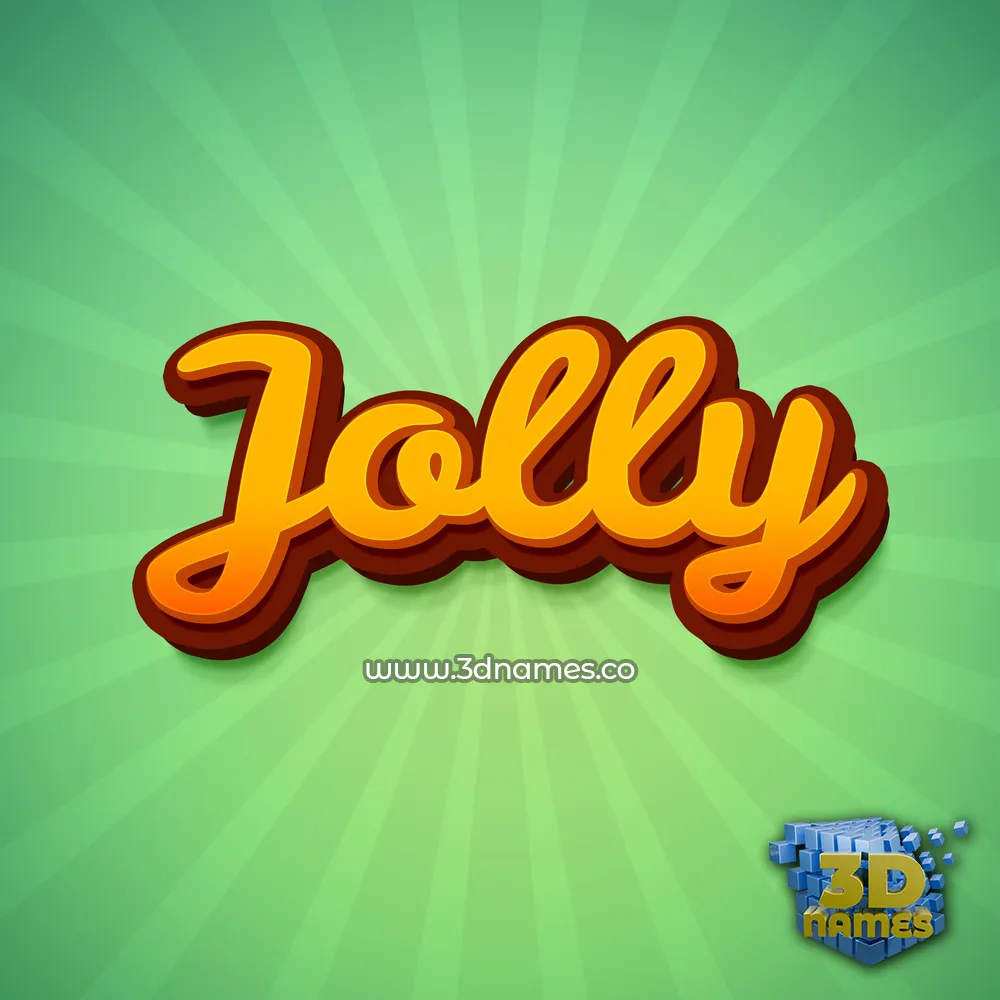 jolly in Green Rays style - 3D name wallpaper