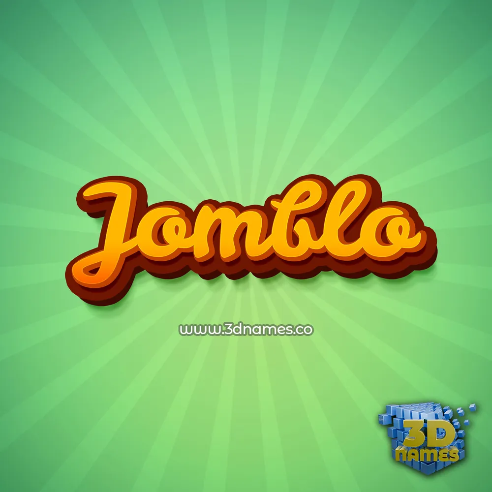 jomblo in Green Rays style - 3D name wallpaper