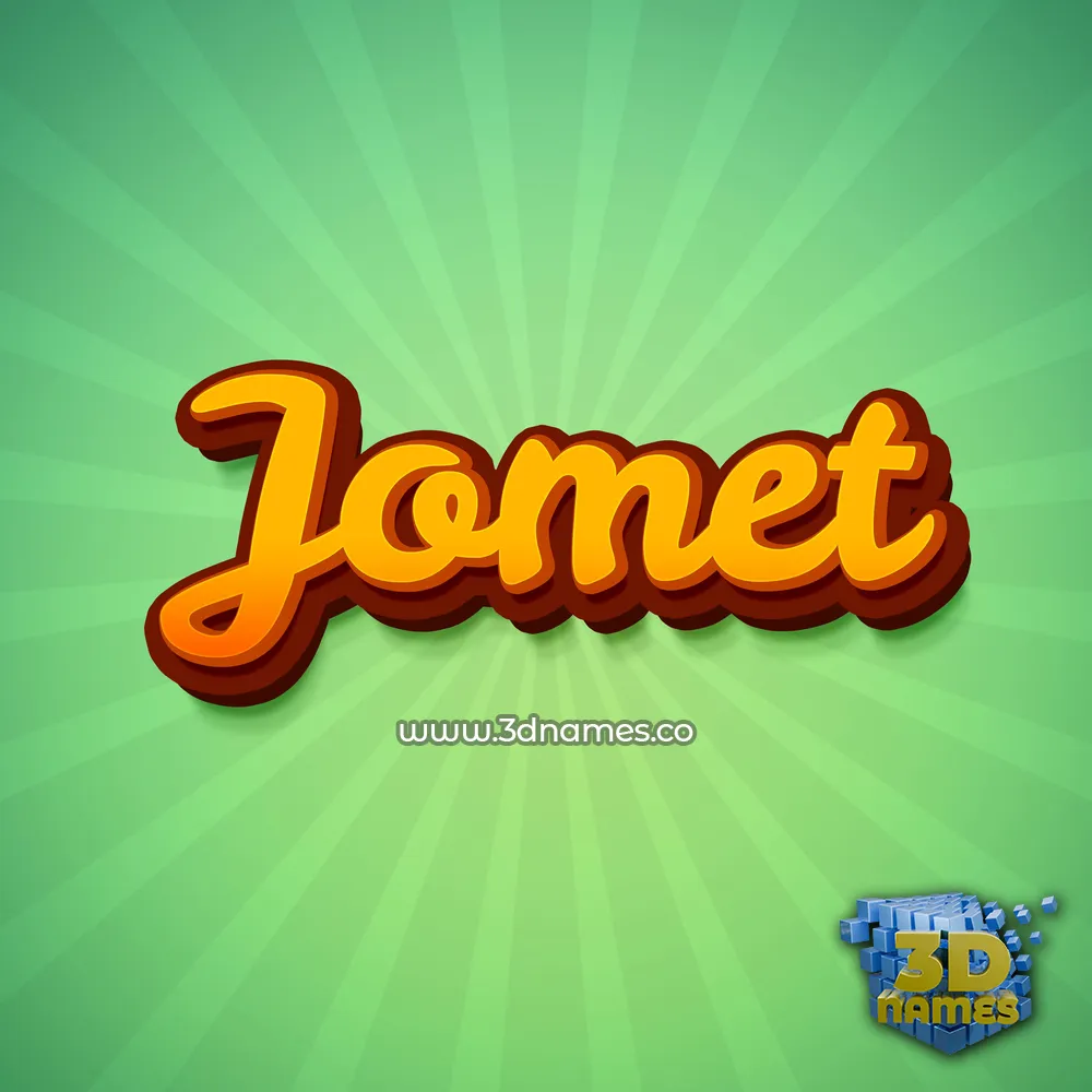 jomet in Green Rays style - 3D name wallpaper