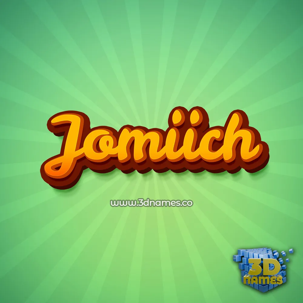 jomiich in Green Rays style - 3D name wallpaper