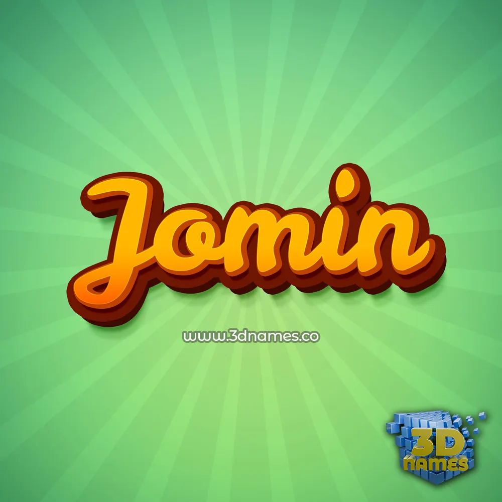 jomin in Green Rays style - 3D name wallpaper