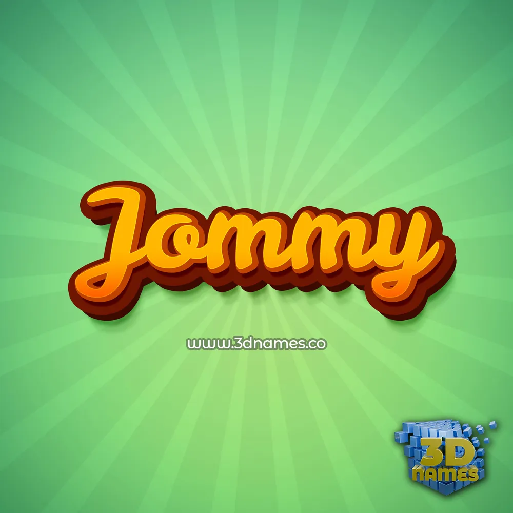 jommy in Green Rays style - 3D name wallpaper