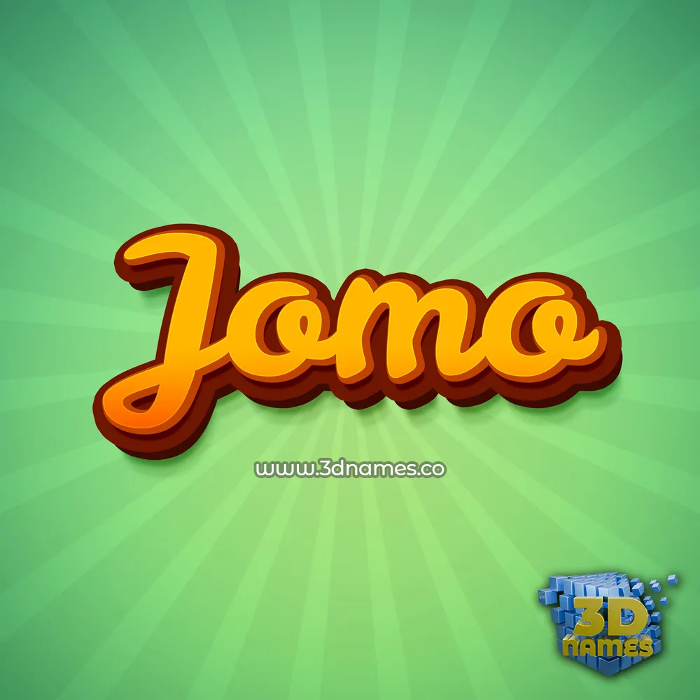 jomo in Green Rays style - 3D name wallpaper