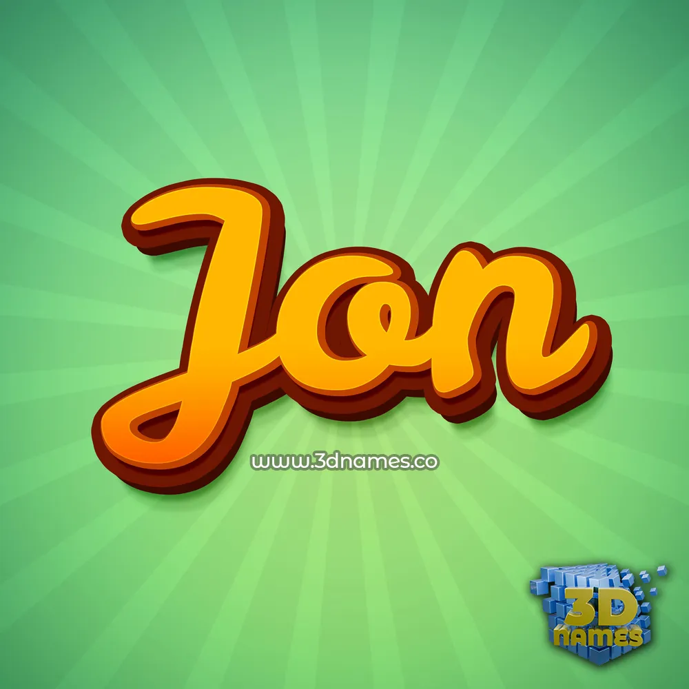 jon in Green Rays style - 3D name wallpaper