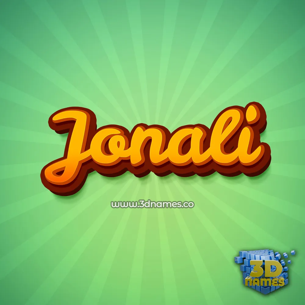 jonali in Green Rays style - 3D name wallpaper