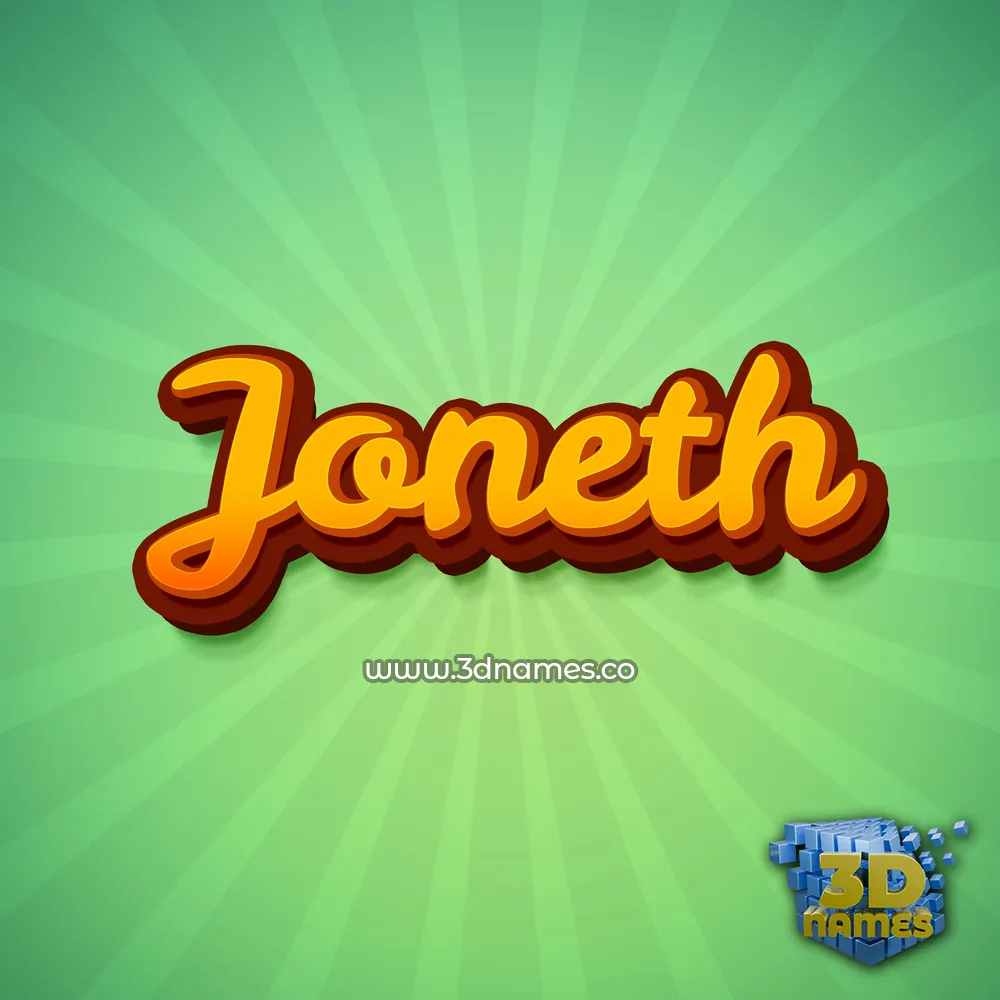 joneth in Green Rays style - 3D name wallpaper