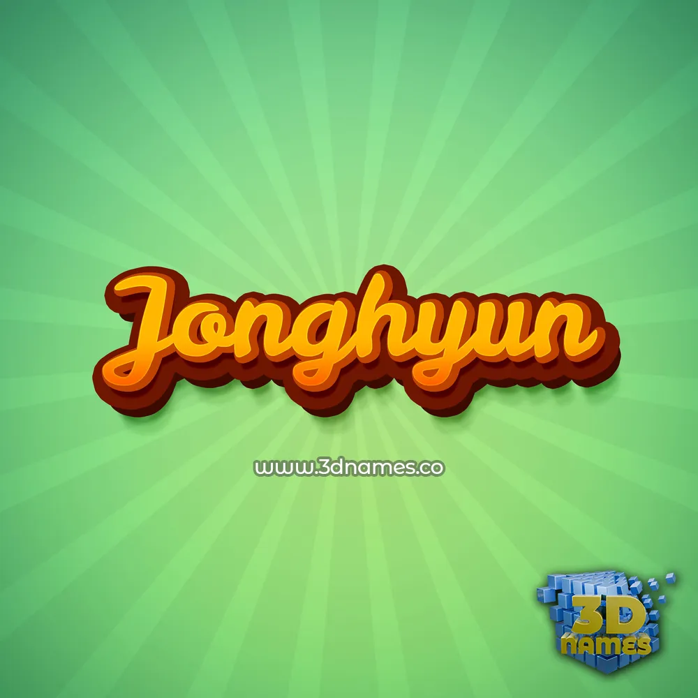jonghyun in Green Rays style - 3D name wallpaper