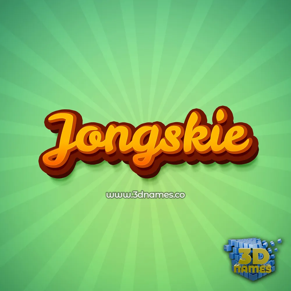 jongskie in Green Rays style - 3D name wallpaper
