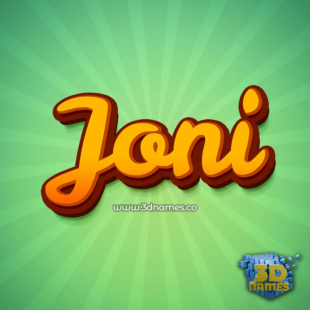 joni in Green Rays style - 3D name wallpaper